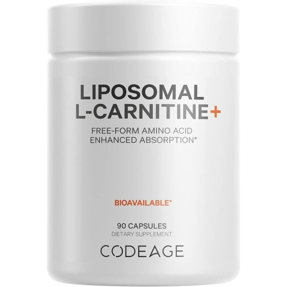 image:imageCodeage Liposomal LCarnitine Supplement 500 mg LCarnitine LTartrate per Serving FreeForm Amino Acid Carnitine Liposomal Delivery Vegan NonGMO GlutenFree 90 Capsules