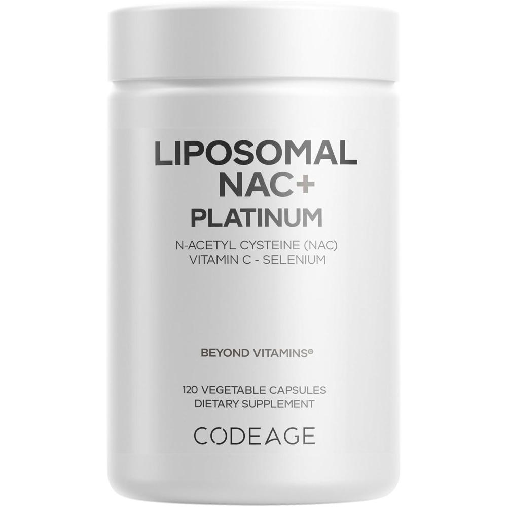 image:imageCodeage Liposomal NAC Platinum  NAcetyl LCysteine Vitamin C Alpha Lipoic Acid Selenium  2Month Supply  Helix Liposomal Delivery  Phospholipid  NonGMO NAC Dietary Supplement  120 Capsules