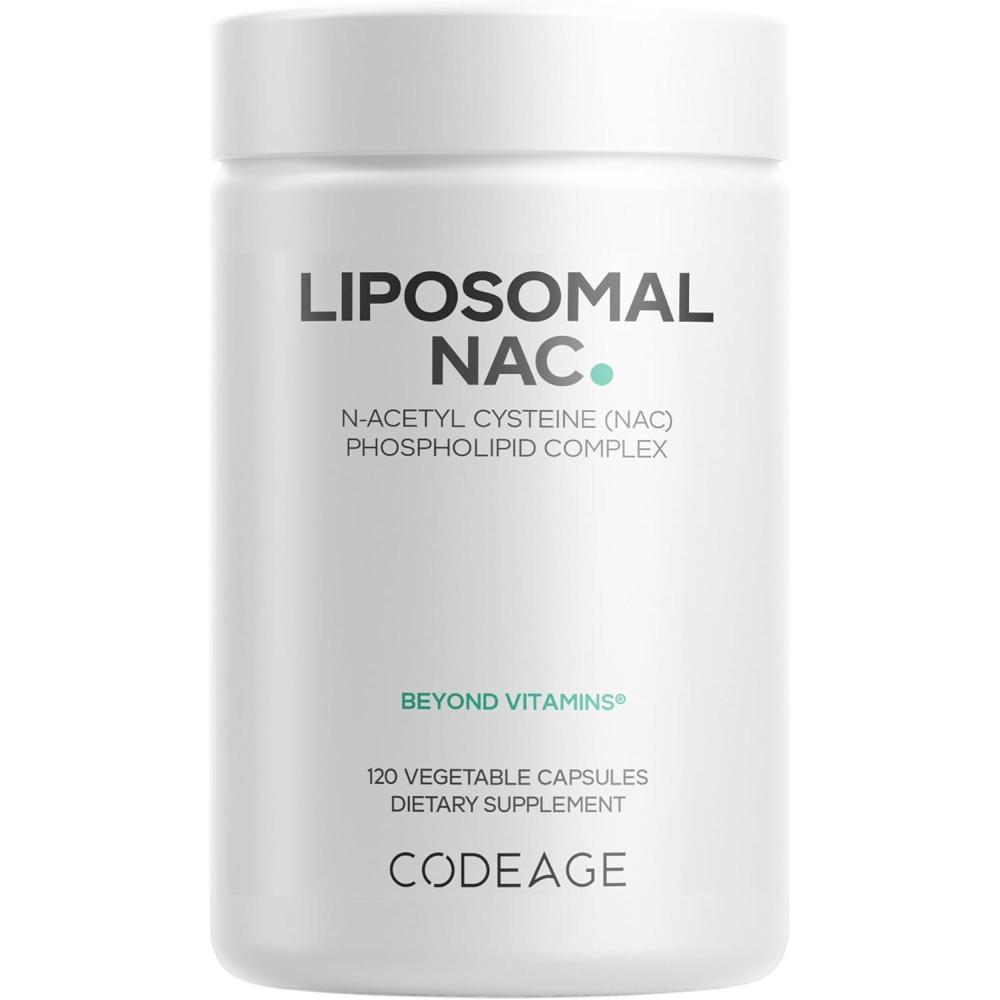 image:imageCodeage Liposomal NAC Supplement NAcetyl LCysteine Amino Acid 2 Month Supply FreeForm NAC Phospholipid Complex Vegan NonGMO GlutenFree DairyFree 120 Capsules