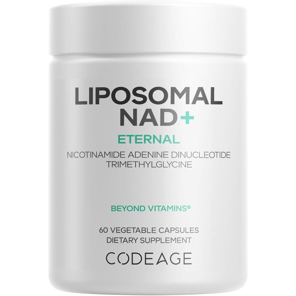 image:imageCodeage Liposomal NAD Supplement NAD Nicotinamide Adenine Dinucleotide Coenzyme Pills 500 mg NAD Per Serving amp Betaine Anhydrous Liposomal Delivery Vegan NonGMO GlutenFree 60 Capsules