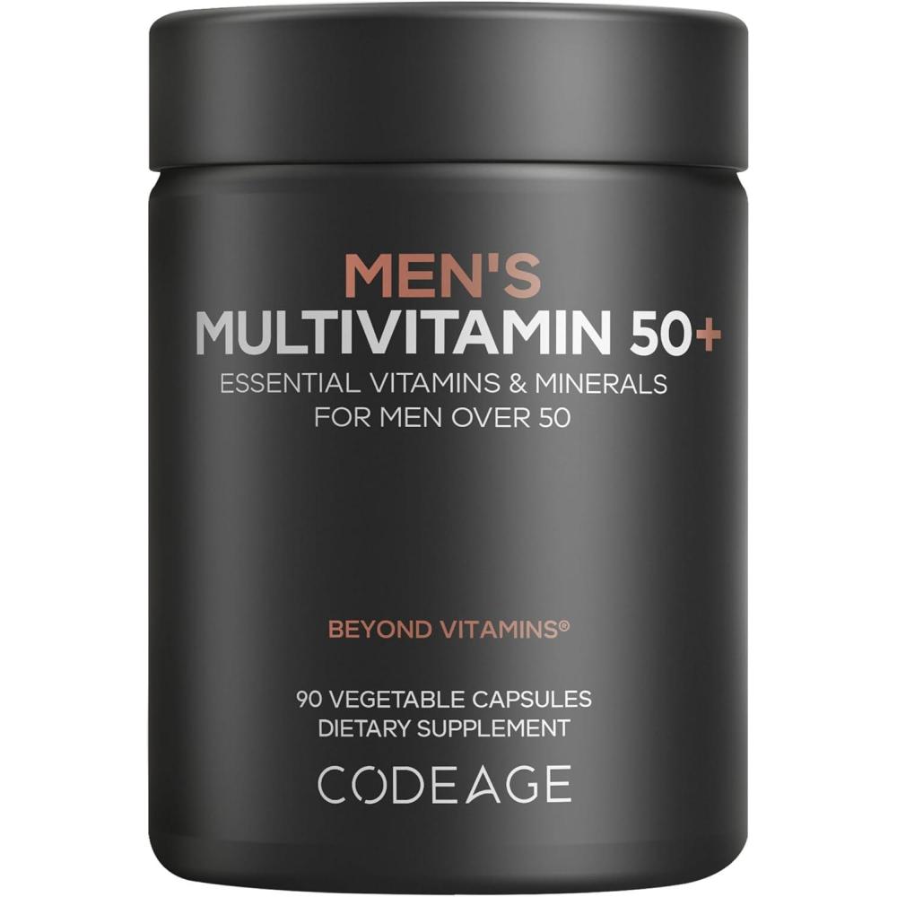 image:imageCodeage Mens Multivitamin 50 Supplement Essential Vitamins for Men Over 50 Years Old Minerals CoQ10 Turmeric Saw Palmetto Maca Panax Ginseng Probiotics amp Botanicals NonGMO 90 Capsules