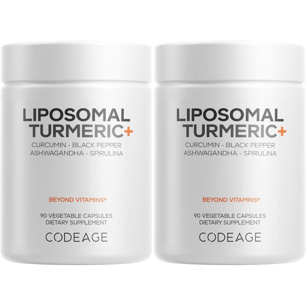 image:imageCodeage Organic Turmeric Supplement 95 Curcumin Extract Pills Liposomal Fermented Botanical Blend Black Pepper Ashwagandha Ginger Stephania Boswelia Cumin Digestive Bitters 90 Capsules2
