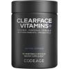 Codeage Clearface Pantothenic Acid, Niacin Supplement, Vitamins A, C, D3, E, Probiotics, Zinc, Riboflavin, Thiamin, L-Lysine HCL & Omega-3, Niacinamide, Skin Botanical Blend – Non-GMO – 90 Capsules(Black)