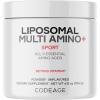 Codeage Liposomal Multi Amino Powder Supplement – BCAA & EAA Supplement All 9 Essential Amino Acids, Branched-Chain Amino Acid, Pre & Post Workout, Unflavored, Liposomal Delivery, Non-GMO, 6.15 oz