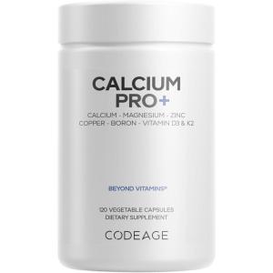 Codeage Calcium 250mg Supplement, Vitamin D3, Magnesium, Zinc, Copper, Boron, Vitamin K2-2-Month Supply – Elemental & High Calcium Vitamins Pills, Non-GMO – 120 Capsules