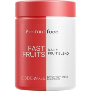 Codeage Instantfood Fast Fruits, Over 15 Fruits Powders Equivalent All-in-One, Vegan Daily Whole Food Vitamins – Berries, Antioxidant Polyphenols & Bioflavonoid Multivitamin, Non-GMO, 90 Capsules