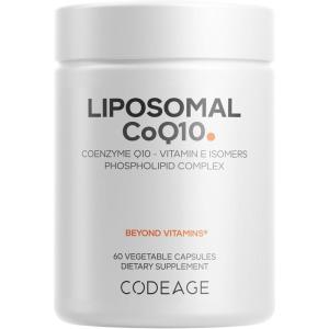 Codeage Liposomal CoQ10 Supplement – 125 mg Coenzyme Q10 with Vitamin E Isomers Tocopherols – 2-Month Supply – 1 Capsule Per Serving – Liposomal Delivery – Vegan, Non-GMO, Gluten-Free – 60 Capsules
