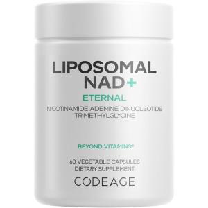 Codeage Liposomal NAD+ Supplement – NAD Nicotinamide Adenine Dinucleotide Coenzyme Pills – 500 mg NAD+ Per Serving & Betaine Anhydrous – Liposomal Delivery – Vegan, Non-GMO, Gluten-Free – 60 Capsules