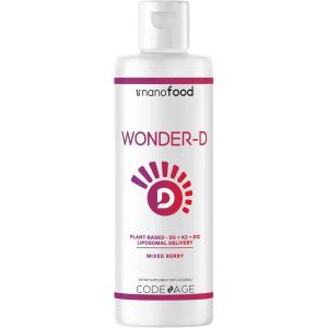 Codeage Liposomal Wonder-D, Vegan Cholecalciferol Vitamin D3 1000 IU Liquid Drops Supplement, Plant-Based Vitamins B12 & K2, Non-GMO Sunflower Phospholipids, Vitamin E, Mixed Berry Flavor, 7.6 fl oz