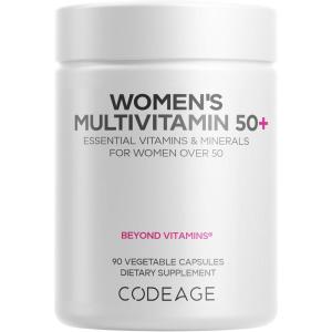 Codeage Women’s Multivitamin 50+ Supplement – Essential Vitamins for Women Over 50, Minerals, CoQ10, Hyaluronic Acid, Probiotics, Black Cohosh, Ashwagandha & Superfoods – Non-GMO – 90 Capsules