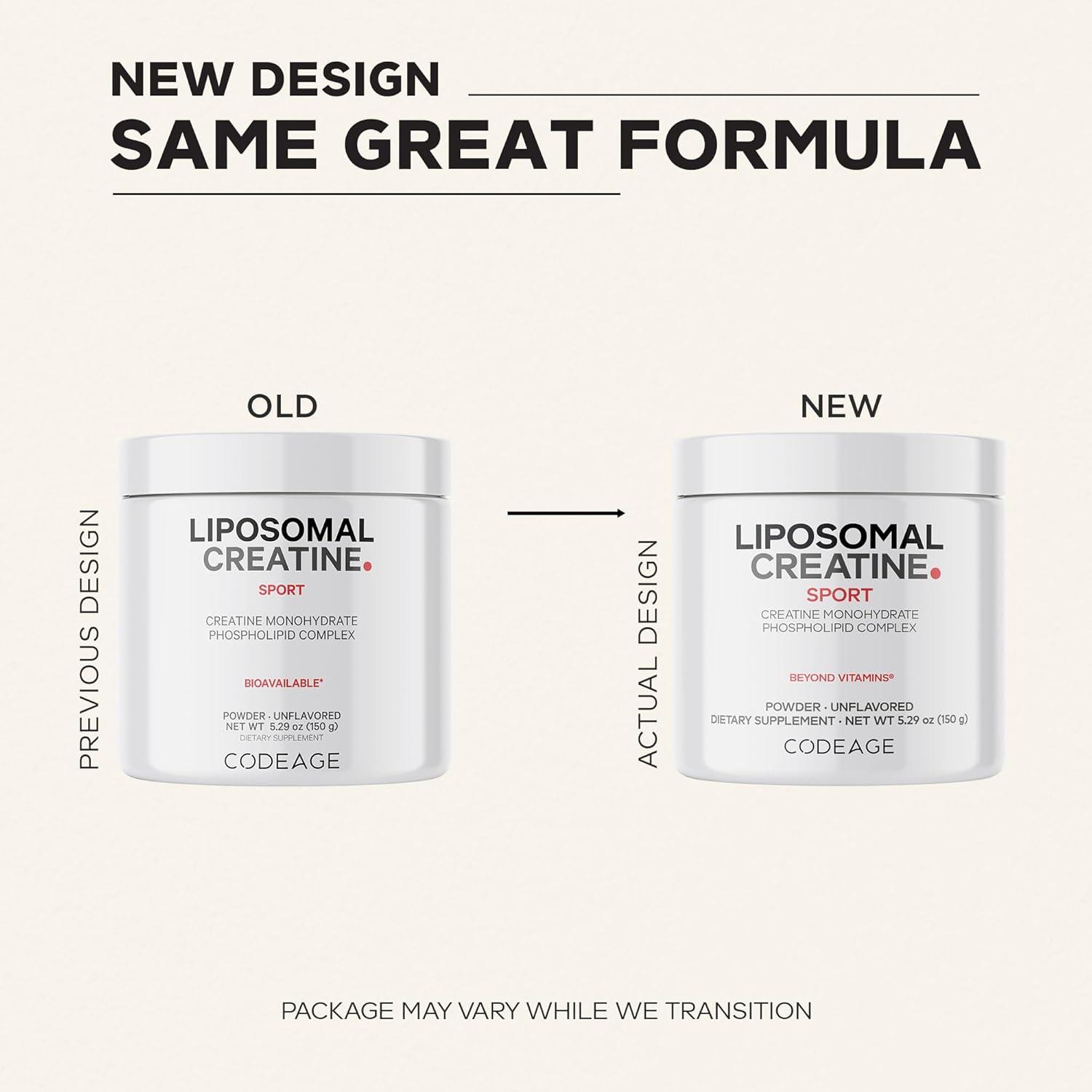 image:imageCodeage Liposomal Creatine Powder Supplement Pure Creatine Monohydrate 5000mg Pre Workout amp Post Workouts Unflavored Creatine Micronized Creatine Powder Creatinine for Sports 30 ServingsPowder