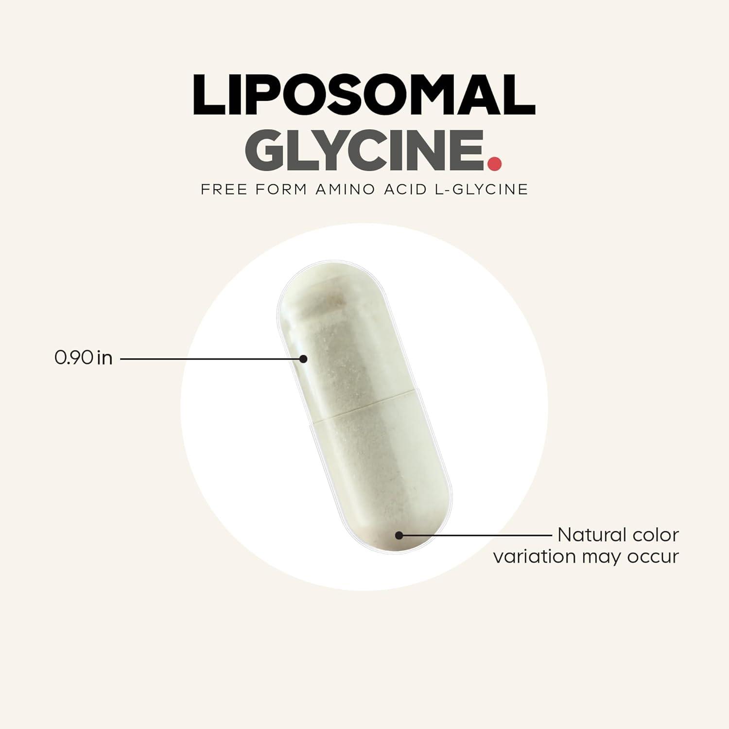image:imageCodeage Liposomal Glycine 1500 mg FreeForm Glycine Supplement with Liposomal Delivery Amino Acid Support 2Month Supply 180 Capsules