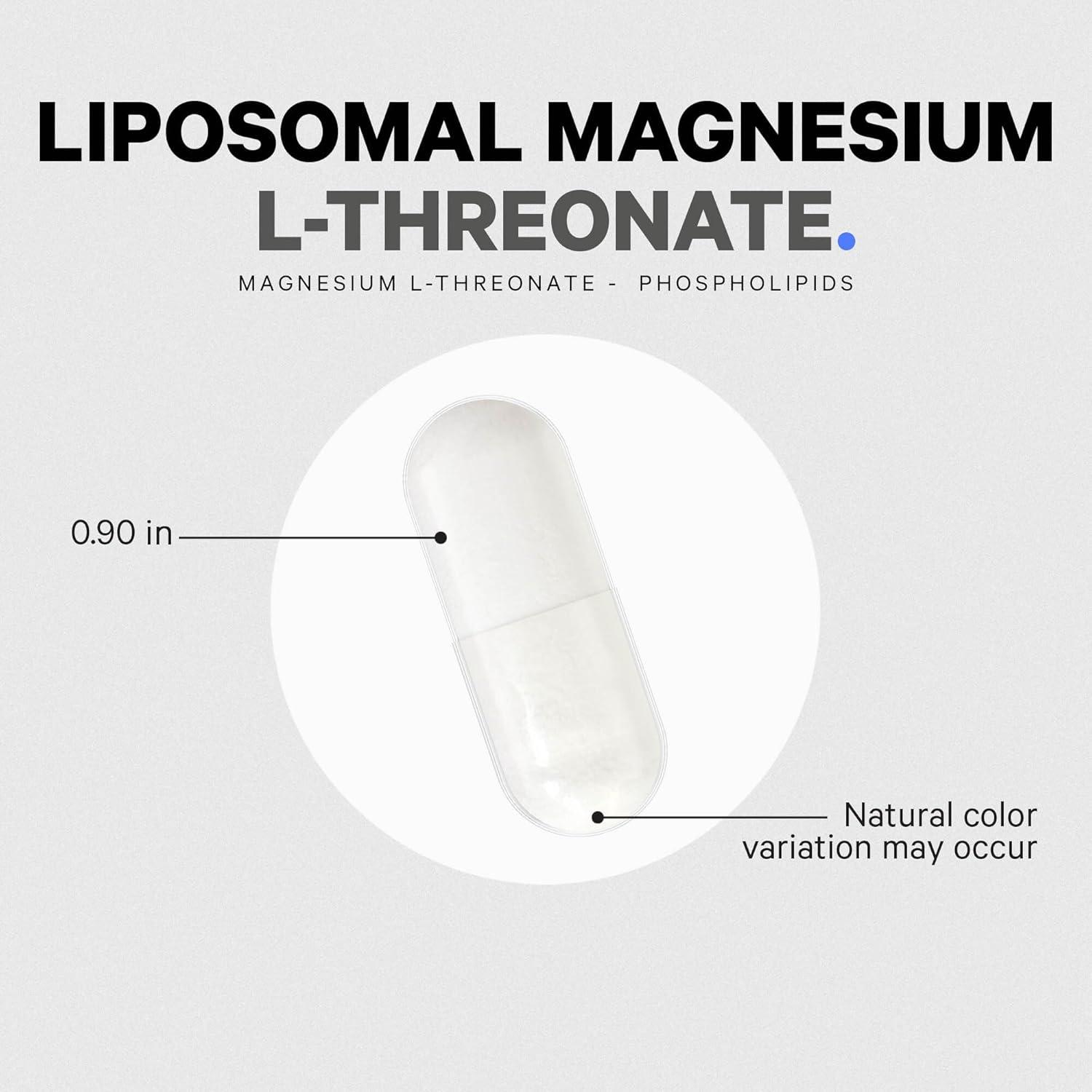 image:imageCodeage Liposomal Magnesium LThreonate Supplement Patented Magtein Magnesium Threonate for Brain Health Memory and Cognitive Function Support Bioavailable NonGMO 90 Capsules