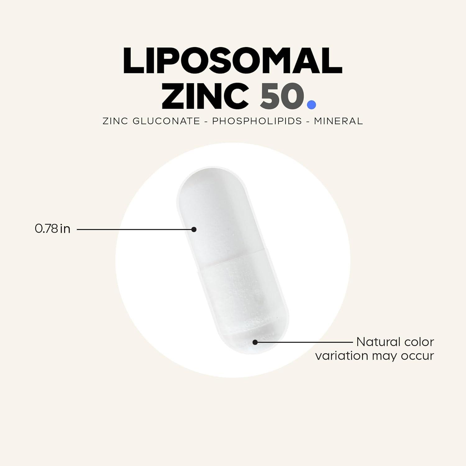 image:imageCodeage Liposomal Zinc Supplement 3 Month Supply One Per Day 50 mg Zinc Gluconate Vitamin Pills Essential Mineral Supplements Liposomal Delivery Matrix Vegan NonGMO 100 Capsules