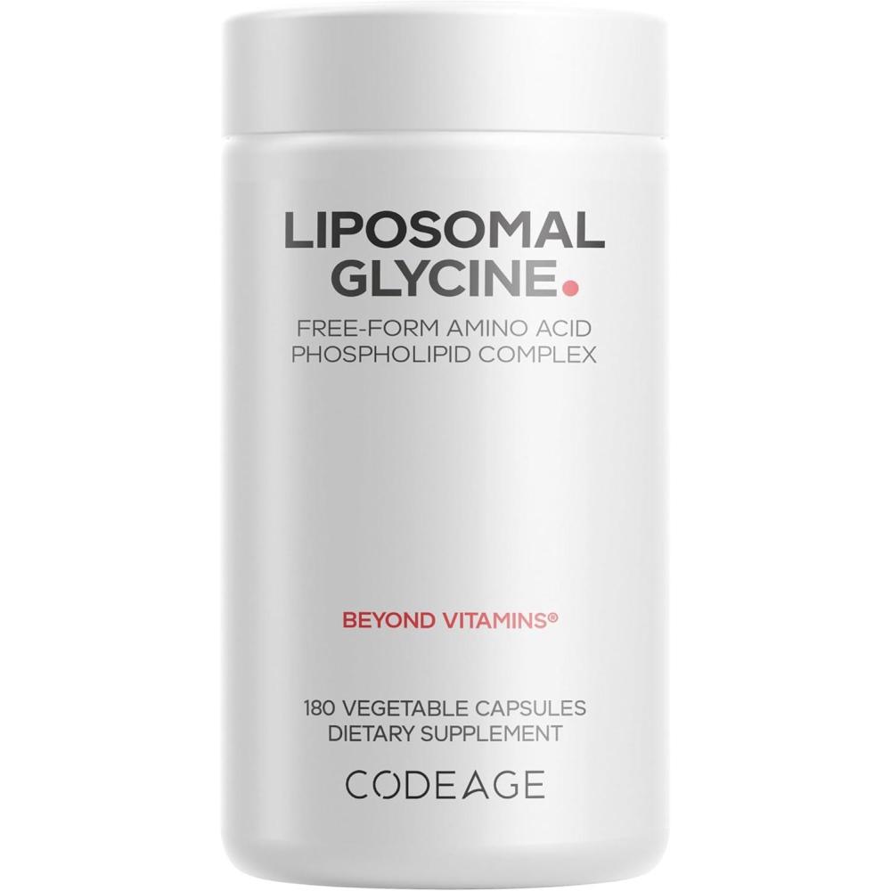 image:imageCodeage Liposomal Glycine 1500 mg FreeForm Glycine Supplement with Liposomal Delivery Amino Acid Support 2Month Supply 180 Capsules