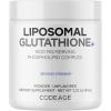 Codeage Liposomal Glutathione Powder – 1,000 mg Vegan Reduced L-Glutathione per Serving, Liposomal Delivery – 2-Month Supply – Unflavored – Phospholipid – Non-GMO Gluten-Free – 2.22 Oz
