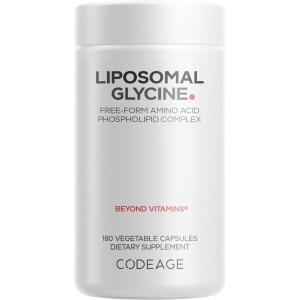 Codeage Liposomal Glycine+ – 1,500 mg Free-Form Glycine Supplement with Liposomal Delivery, Amino Acid Support, 2-Month Supply – 180 Capsules