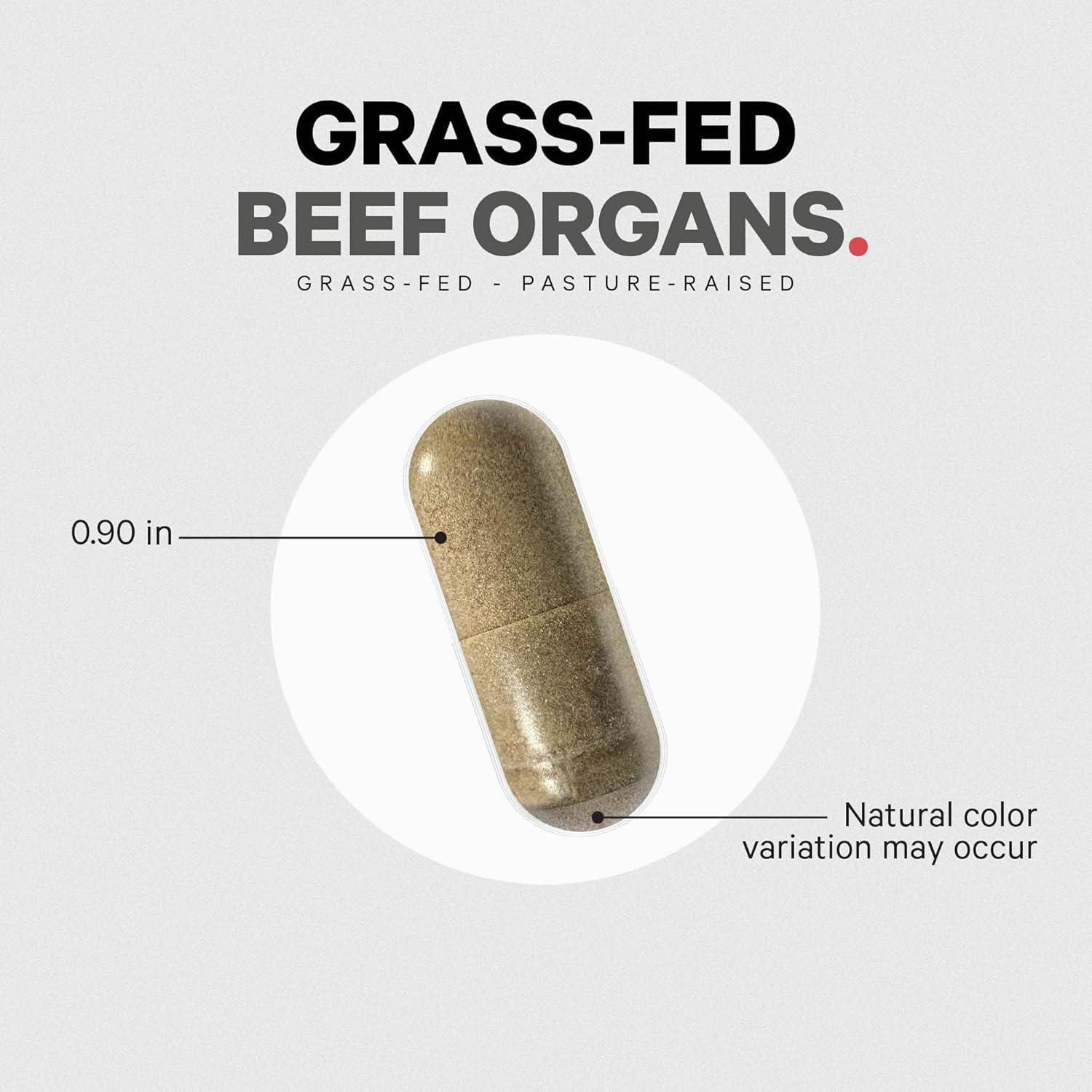 image:imageCodeage Grass Fed Beef Organs Supplement Glandulars Supplements Freeze Dried NonDefatted Desiccated Liver Heart Kidney Pancreas amp Spleen Bovine Pills Beef Vitamins NonGMO 180 Capsules1