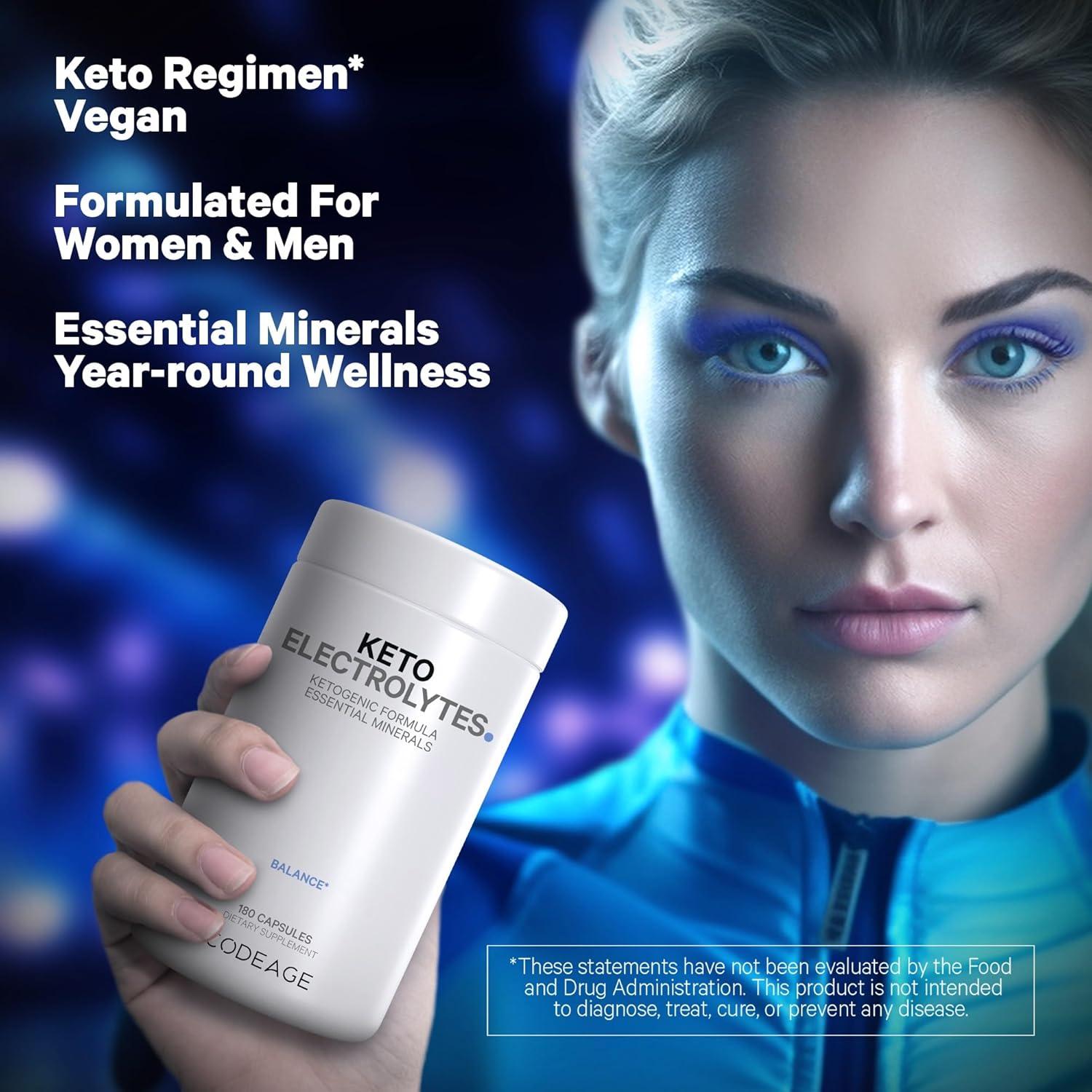 image:imageCodeage Keto Electrolytes Supplement Vegan Electrolyte Tablets w Magnesium Potassium Calcium amp Salt Electrolyte Powder Salt Pills amp Drink Hydration Supplements NonGMO Keto Diet 2 Pack