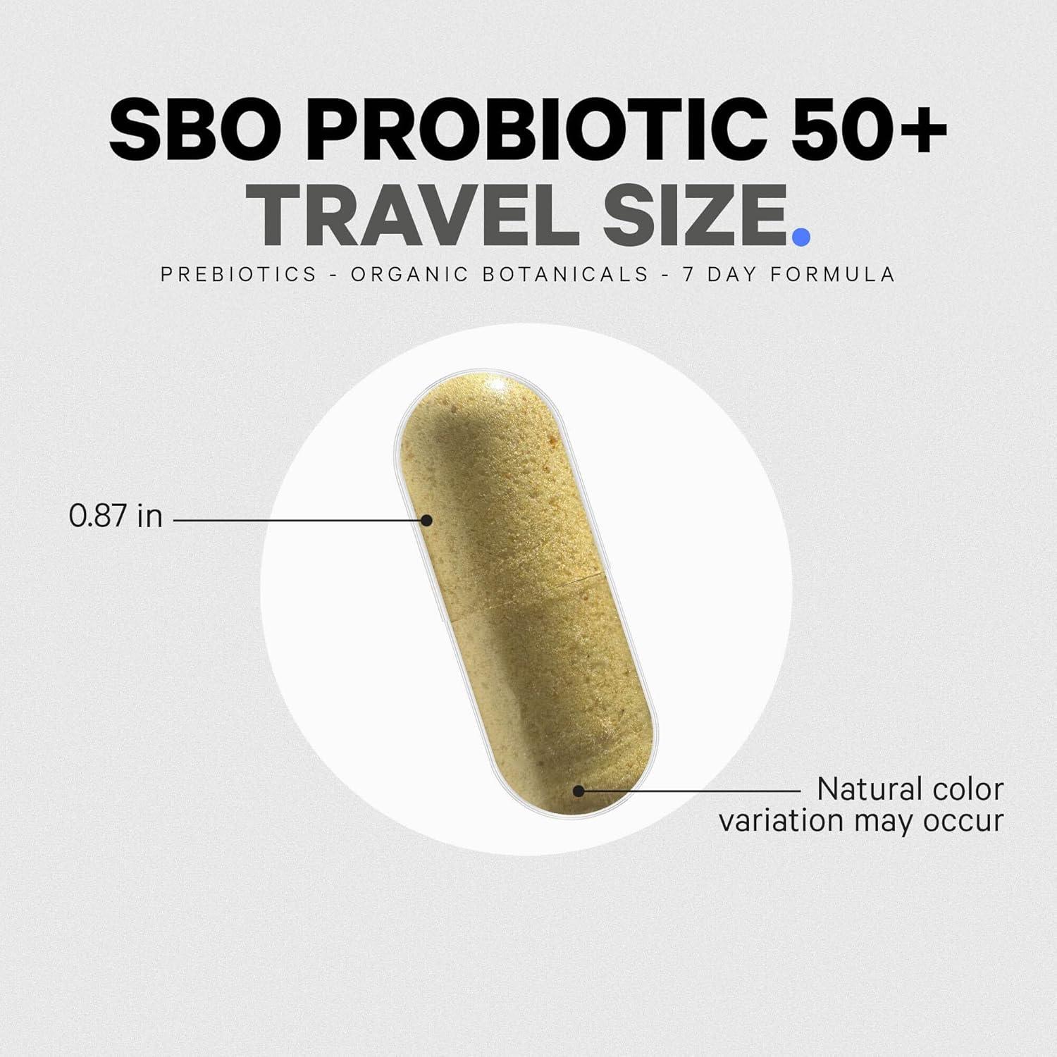 image:imageCodeage SBO Probiotics 50 Billion CFUs Multi Strain SoilBased Organisms Travel Sized ShelfStable Probiotic Supplement Organic Fermented Botanical Blend amp Prebiotic 7Day Formula 14 Capsules