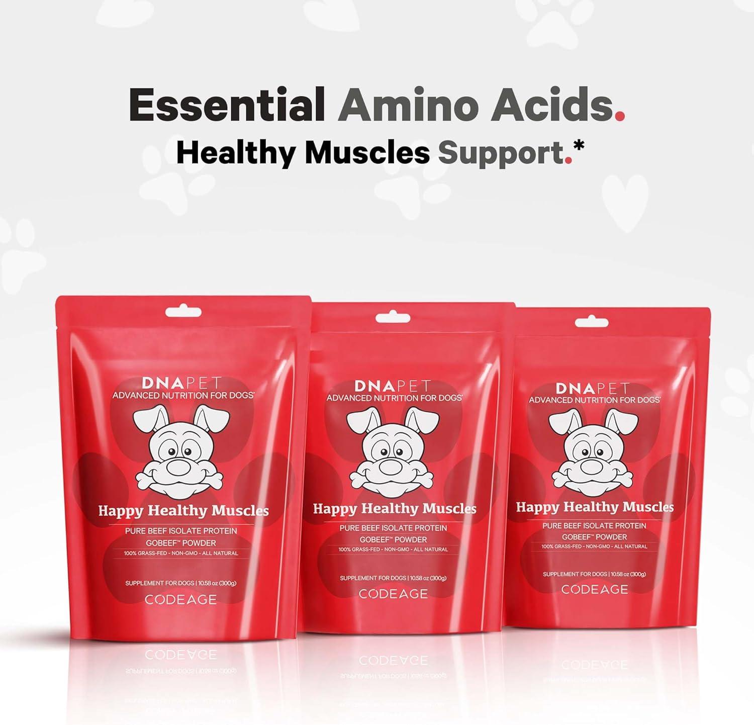 image:imageDNA PET Happy Healthy Muscles Supplement for Dogs GrassFed Beef Protein Powder Rich in Collagen and Amino Acids Pure Beef Isolate Protein All Life Stages Unflavored amp NonGMO 1058 Oz