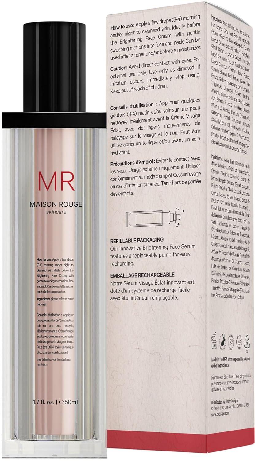 image:imageMaison Rouge Brightening Face Serum Refill by Codeage Glutathione Vitamin C E Hyaluronic Acid amp Collagen Radiance amp Antioxidant Support ParabenFree For All Skin Types 17 fl ozFace Serum 17 fl oz
