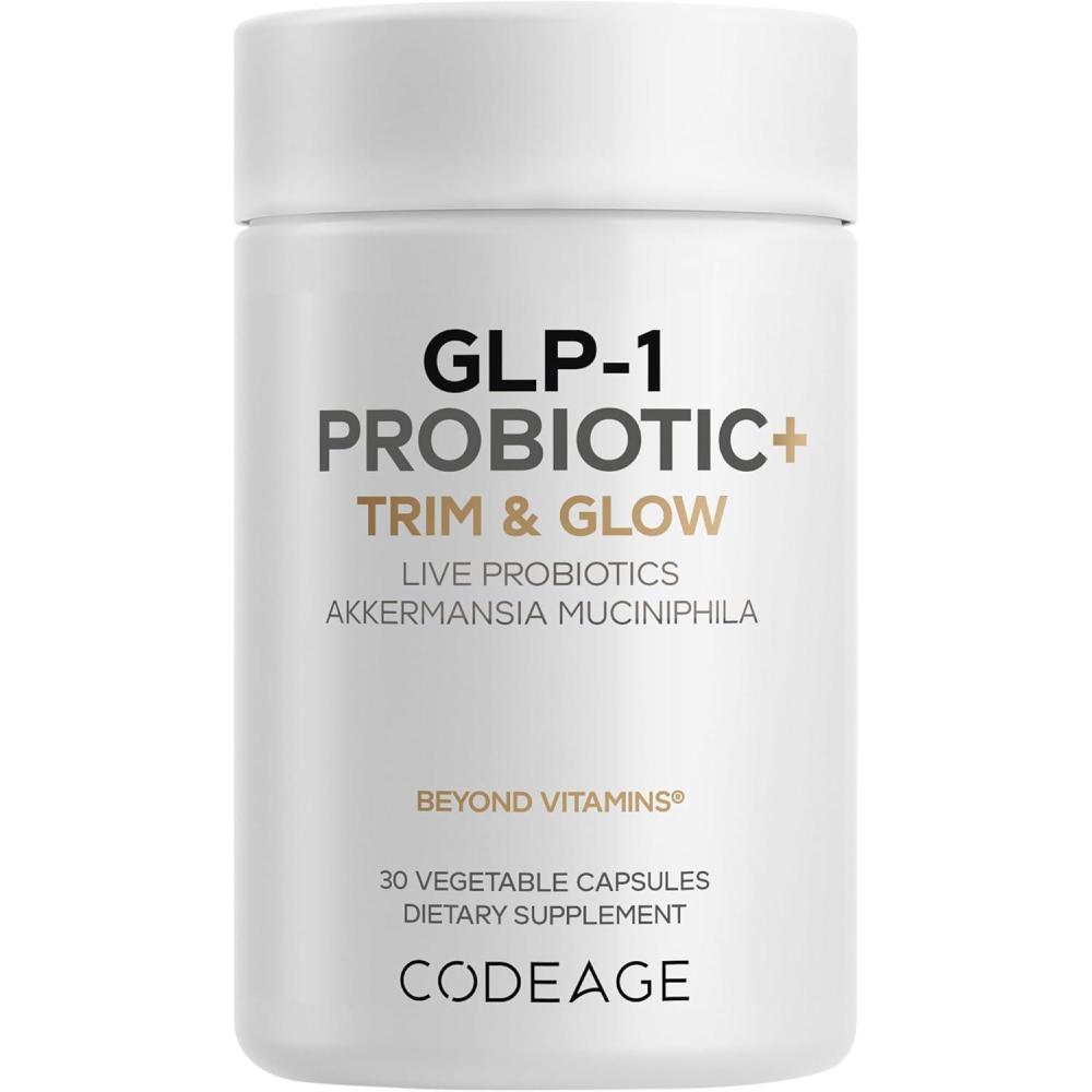 image:imageCodeage GLP1 Probiotic Live Probiotics Akkermansia Clostridium Bifidobacterium Chicory Inulin Probiotic Prebiotics amp Postbiotics Supplement 500 Million AFU 30 Capsules