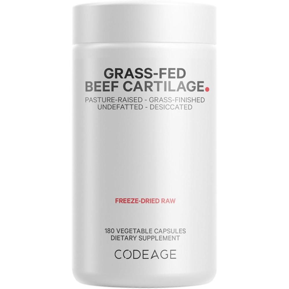 image:imageCodeage Grass Fed Beef Cartilage Supplement  Freeze Dried NonDefatted Desiccated Beef Tracheal Bovine Cartilage amp Liver Pills  Pasture Raised Argentina Beef Vitamins  NonGMO 180 Capsules