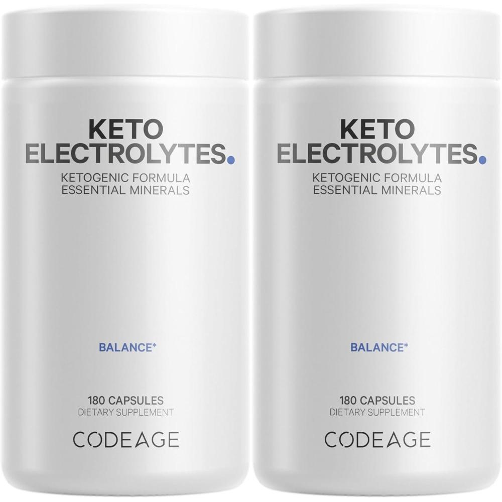 image:imageCodeage Keto Electrolytes Supplement Vegan Electrolyte Tablets w Magnesium Potassium Calcium amp Salt Electrolyte Powder Salt Pills amp Drink Hydration Supplements NonGMO Keto Diet 2 Pack