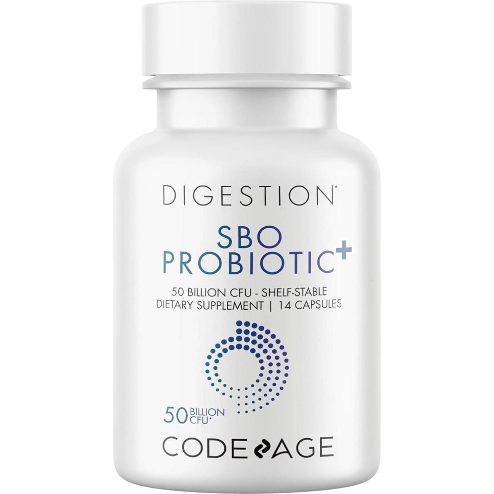 image:imageCodeage SBO Probiotics 50 Billion CFUs Multi Strain SoilBased Organisms Travel Sized ShelfStable Probiotic Supplement Organic Fermented Botanical Blend amp Prebiotic 7Day Formula 14 Capsules