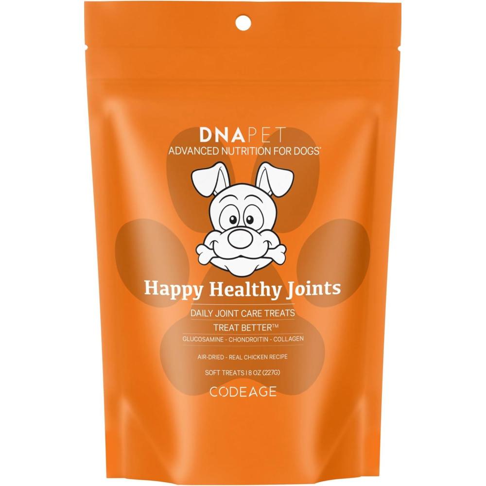 image:imageDNA PET Happy Healthy Joints Treats AirDried Chews for Dogs Natural GrainFree Treats for Training Best Dog Treats Joint Support with Real Chicken Beef Collagen Blueberries 8 Oz