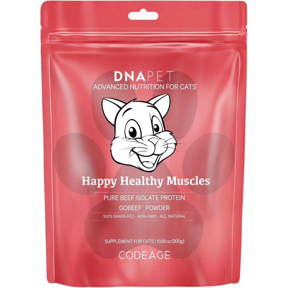 image:imageDNA PET Happy Healthy Muscles Supplement for Cats GrassFed Beef Protein Powder Collagen amp Amino AcidRich Pure Beef Isolate Suitable for All Life Stages Unflavored NonGMO 1058 Oz