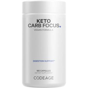 Codeage Keto Carb, White Kidney Bean, Green Tea & Cinnamon Bark Supplement, Triple Action Keto Cheat Vegan Pills, Ketogenic, Low Carb Diet Sugar, 3 Months Supply, Non-GMO, Gluten-Free, 180 Capsules