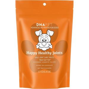 DNA PET Happy Healthy Joints Treats – Air-Dried Chews for Dogs, Natural Grain-Free Treats for Training – Best Dog Treats Joint Support with Real Chicken, Beef Collagen, Blueberries 8 Oz