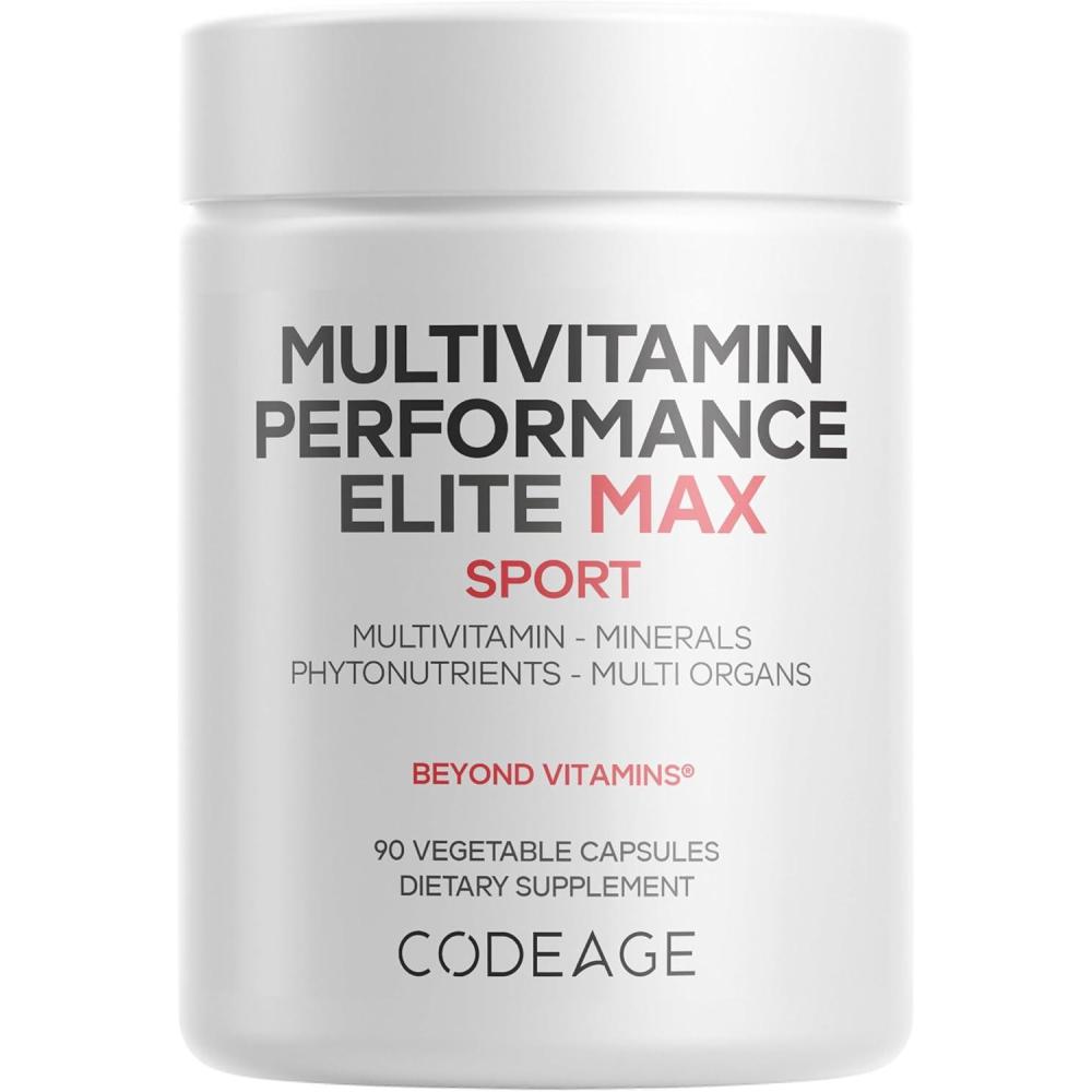 image:imageCodeage Multivitamin Performance Elite Max Daily Multivitamin with Vitamins A B Complex C D3 E amp Vitamin K MK4 MK7 Minerals Botanicals GrassFed Organ Blend amp Lutein 90 Capsules
