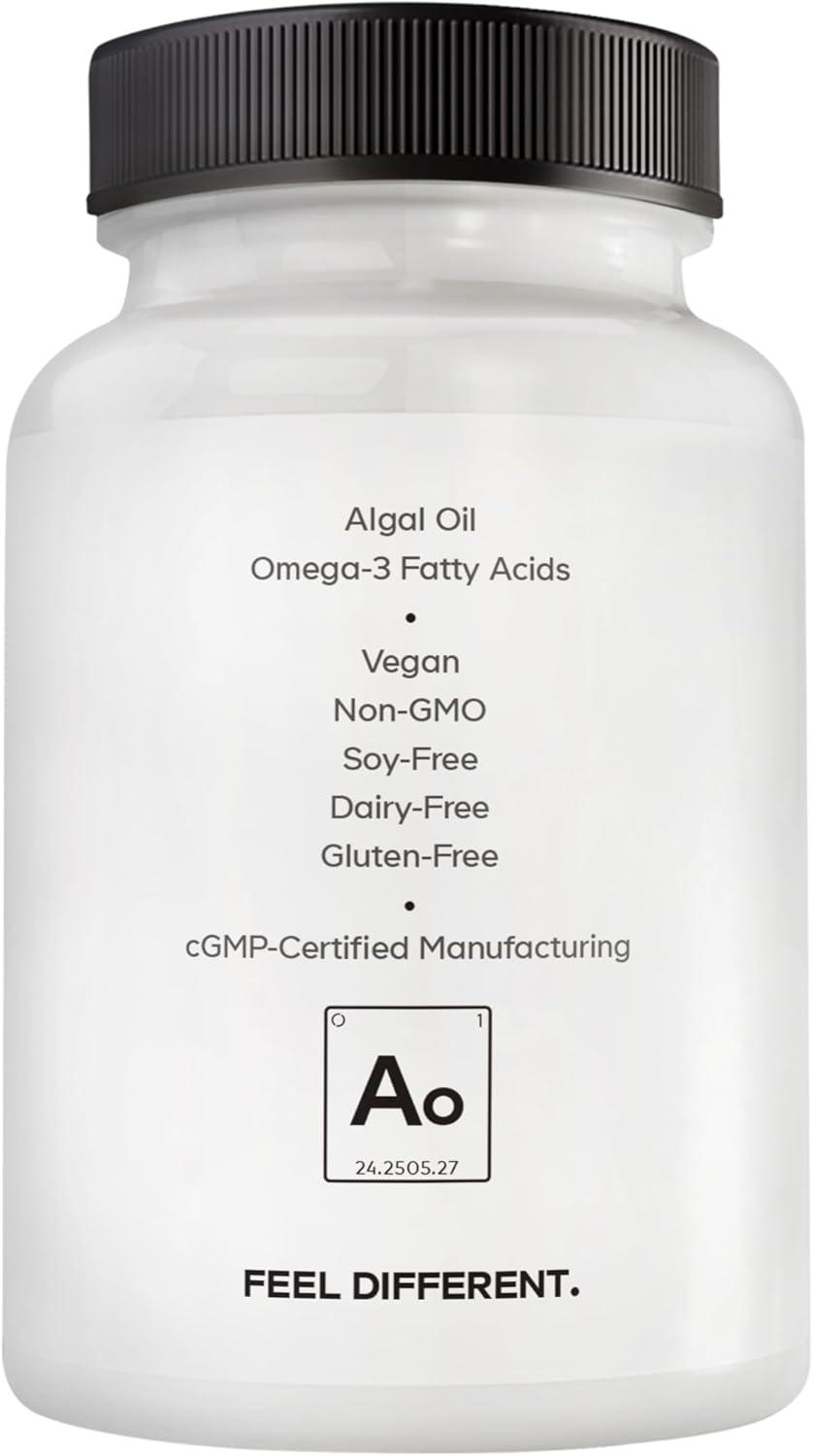 image:imageAmen Algal Oil Vegan Omega3 Supplement 1000mg DHA amp EPA PlantBased Microalgae Oil NonGMO 60 Softgels
