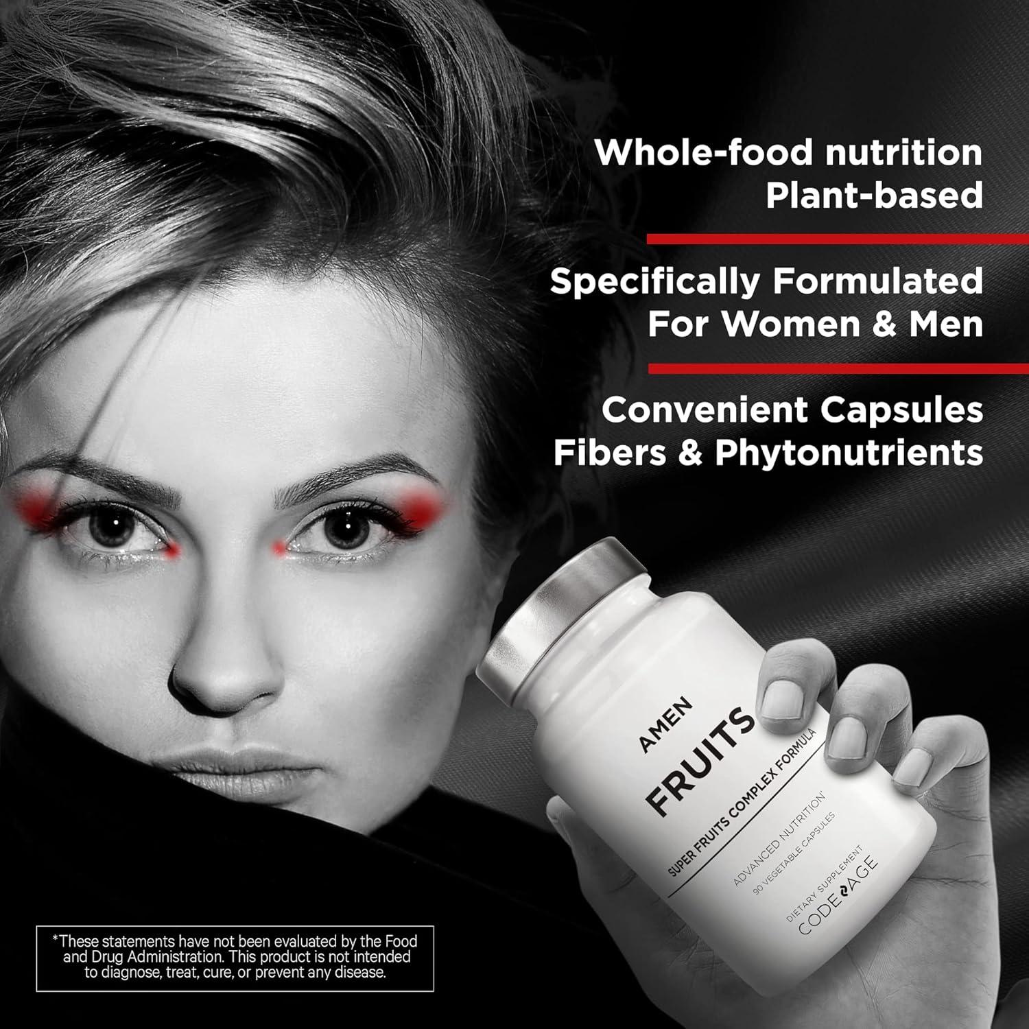 image:imageAmen Fruits Daily Fruits Vitamins Supplements Over 20 Whole Fruit Extracts Raw Multivitamin Berries Antioxidant Polyphenols Superfood amp Flavonoids NonGMO 90 Capsules