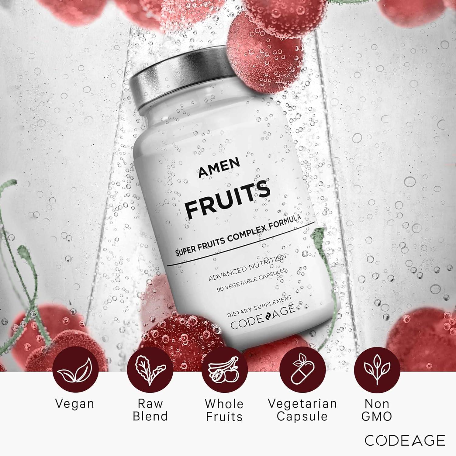 image:imageAmen Fruits Daily Fruits Vitamins Supplements Over 20 Whole Fruit Extracts Raw Multivitamin Berries Antioxidant Polyphenols Superfood amp Flavonoids NonGMO 90 Capsules