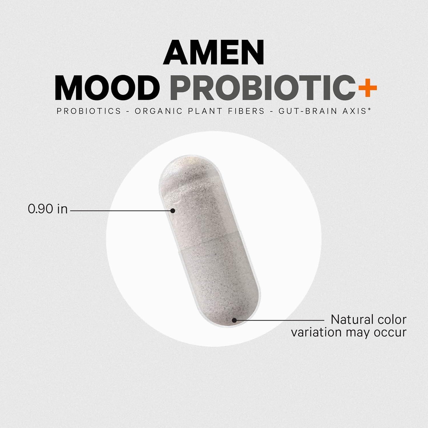image:imageAmen Mood Probiotic Supplement 51 Billion CFU Organic Prebiotics and Probiotics Acidophilus Probiotic Pills Fibers Mood Organic Ashwagandha Blueberries Vegan amp NonGMO 60 Capsules