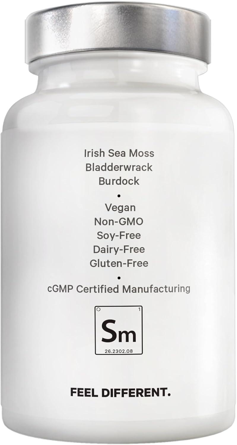 image:imageAmen Sea Moss Supplement 1000mg Organic Irish Sea Moss Bladderwrack Burdock Vitamin C Aloe Vera Black Pepper Seaweed Superfood Vitamins Minerals and Antioxidants NonGMO 90 Capsules