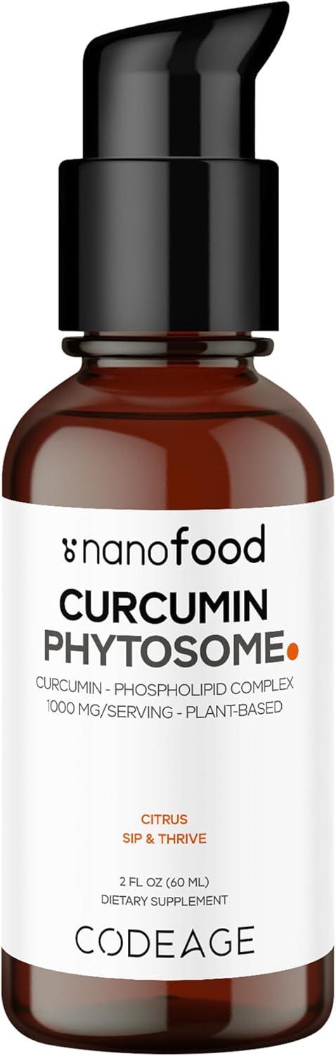 image:imageCodeage Liposomal Curcumin Phytosome Liquid Supplement Turmeric Curcumin Vegan Liquid Drops PlantBased Curcuma Longa Dropper Curcumina Sunflower Phospholipid SugarFree Citrus Flavor 2 fl oz