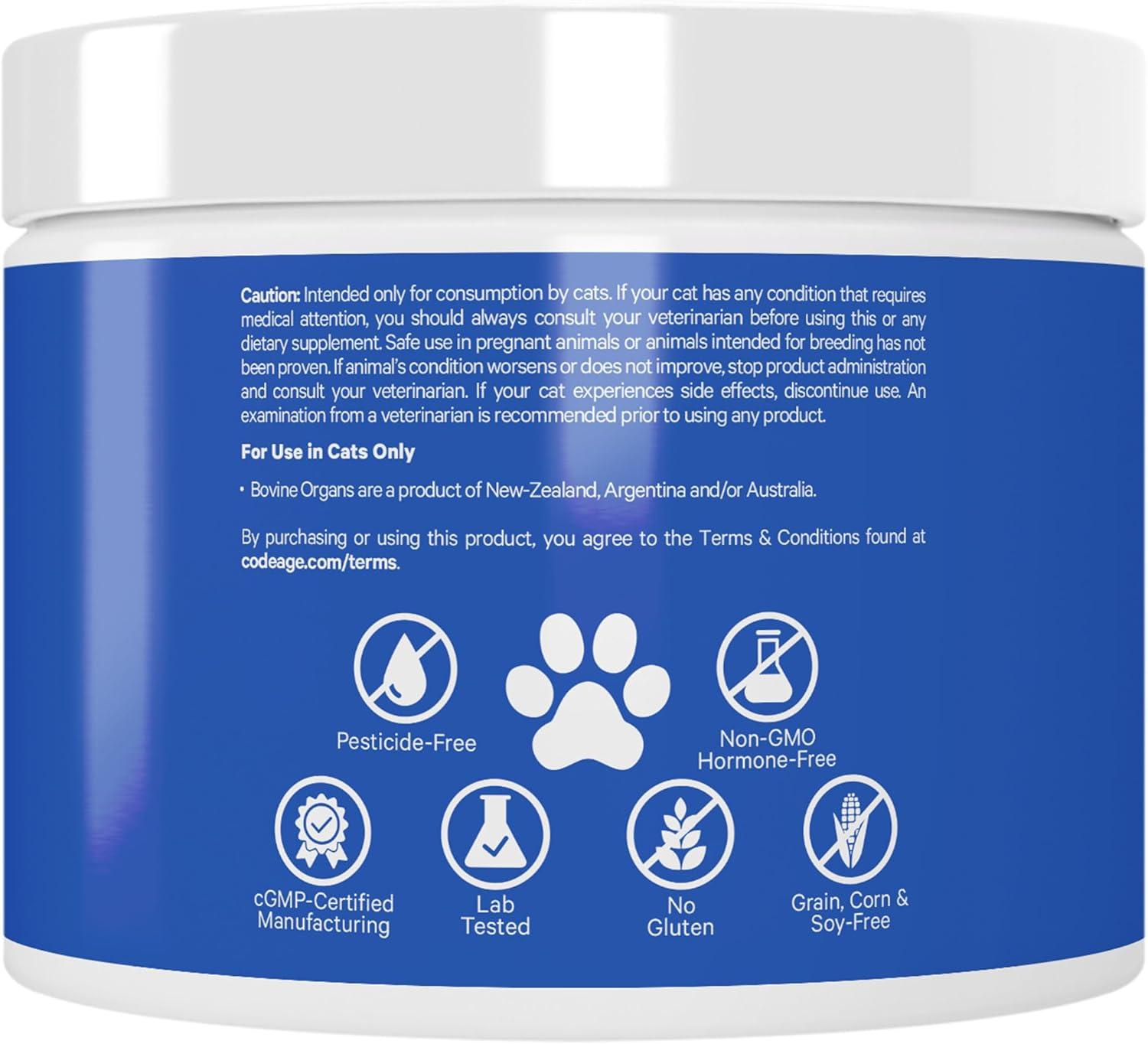 image:imageDNA PET Happy Healthy Organs amp Glands Supplement For Cats FreezeDried Raw Bovine Liver GrassFed Bone Marrow Heart Kidney Pancreas Bovine Thymus Iron Multi Organ Powder Joints Cat Vitamins 148 oz