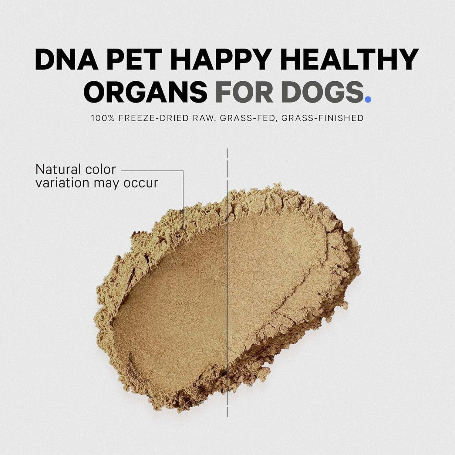 image:imageDNA PET Happy Healthy Organs amp Glands Supplement for Dogs FreezeDried Raw GrassFed Beef Liver Heart Kidney Spleen Pancreas Bone Marrow Bovine Thymus Multi Organ Powder Canine Vitamins 3 oz