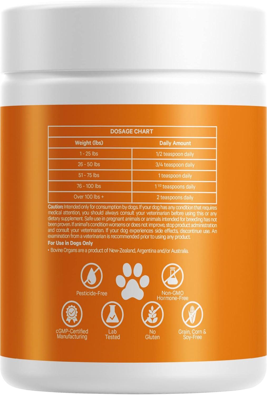 image:imageDNA PET Happy Healthy Organs amp Glands Supplement for Dogs FreezeDried Raw GrassFed Beef Liver Heart Kidney Spleen Pancreas Bone Marrow Bovine Thymus Multi Organ Powder Canine Vitamins 3 oz