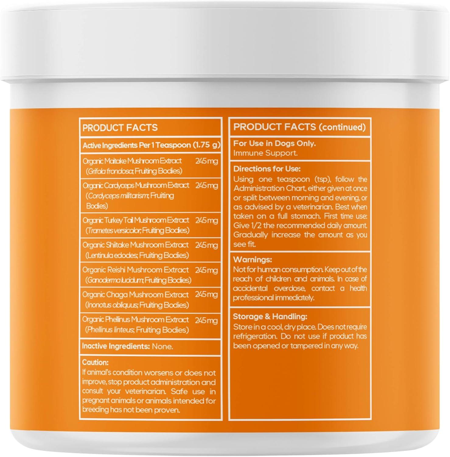image:imageDNA PET Happy Immunity USDA Certified Organic Mushroom Complex for Dogs Organic Cordyceps Shiitake Reishi Vegan Mushroom Blend Powder Canine Supplement Advanced Mushroom Mix NonGMO 35 oz