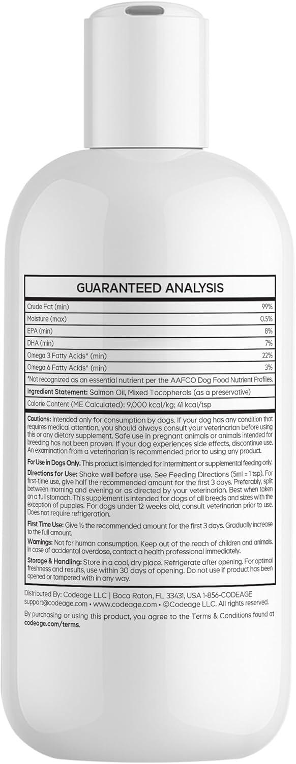 image:imageDNA PET Wild Alaskan Salmon Oil for Dogs EPA DHA Omega 3 amp 6 Fatty Acids for Pets Liquid Fish Oil Supplement for Dogs All Breeds 8 fl oz