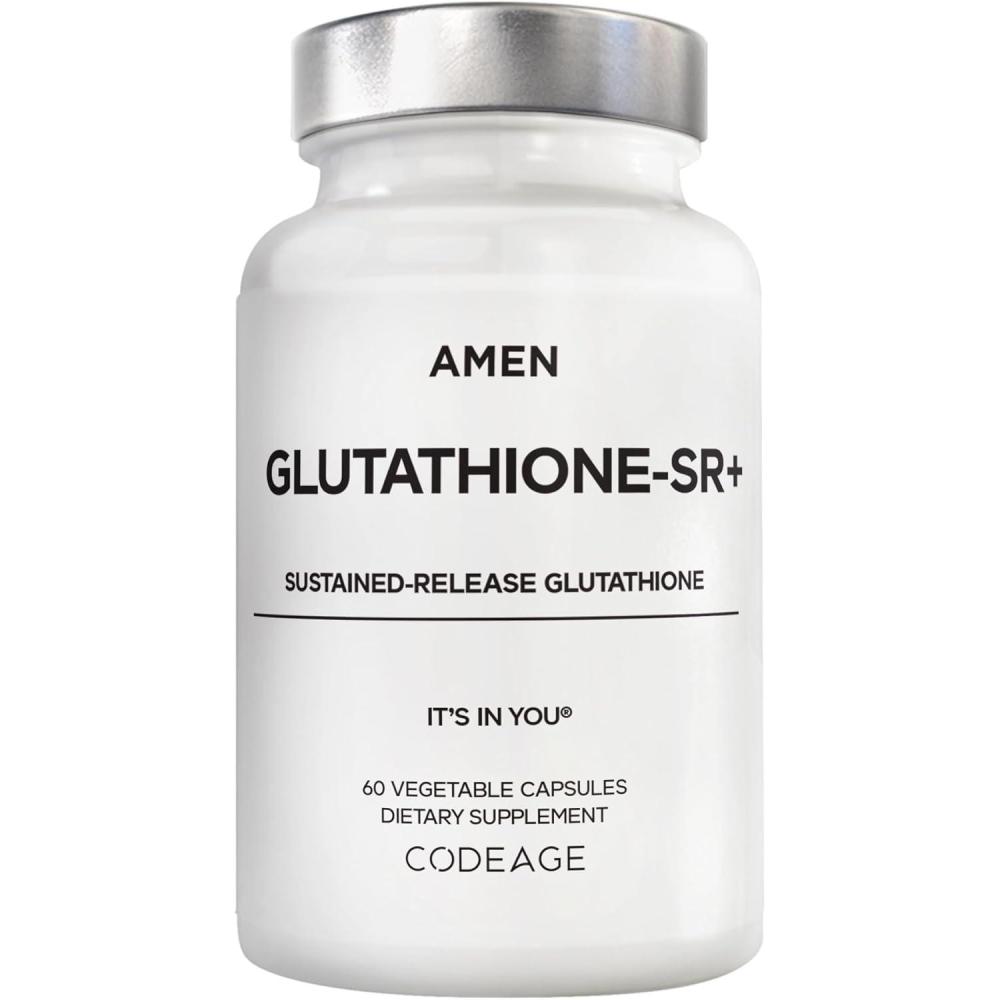 image:imageAmen GlutathioneSR Advanced SustainedRelease Supplement 2Month Supply Reduced LGlutathione Galactomannans Fenugreek Seed TimeReduced Matrix NonGMO 60 Capsules
