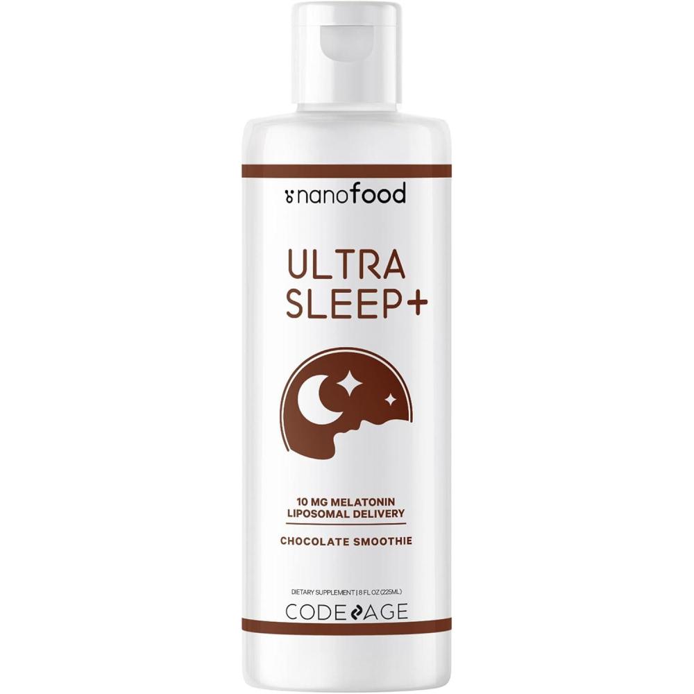image:imageCodeage Liposomal Ultra Sleep  Liquid Melatonin Supplement for Adults Vitamin E Phospholipid Complex Phosphatidylcholine Vegan Chocolate Smoothie Drops NonGMO No Sugar 45 Servings 8 fl oz