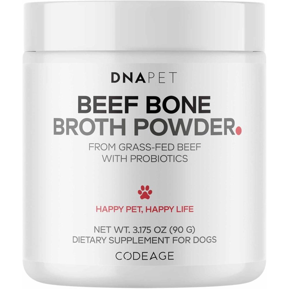 image:imageDNA PET Beef Bone Broth Powder for Dogs Supplement GrassFed Beef with Canine Probiotics Bacillus coagulans amp Bacillus subtilis Canine Joint amp Gut Wellness Support All Breeds amp Sizes 317 oz