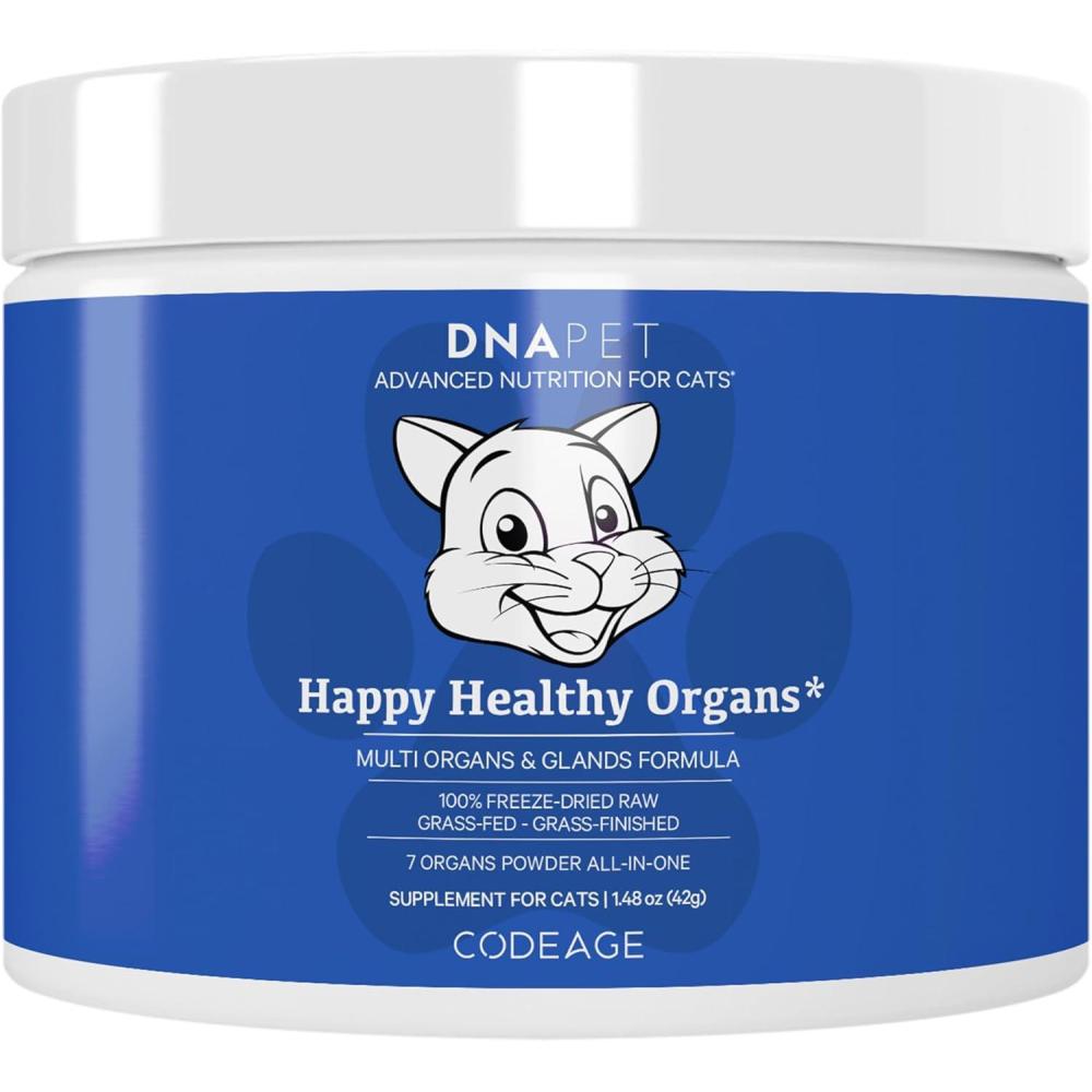 image:imageDNA PET Happy Healthy Organs amp Glands Supplement For Cats FreezeDried Raw Bovine Liver GrassFed Bone Marrow Heart Kidney Pancreas Bovine Thymus Iron Multi Organ Powder Joints Cat Vitamins 148 oz